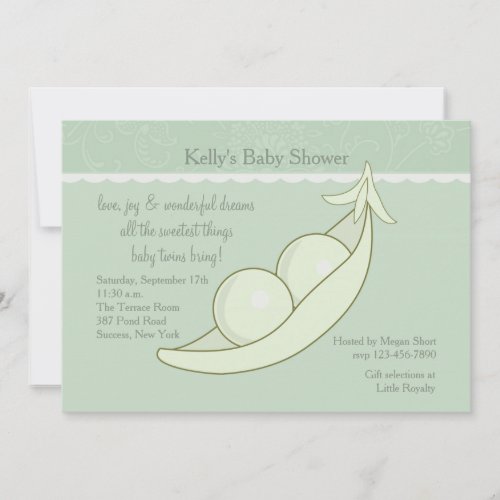 Two Peas in a Pod Baby Shower Invitation