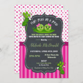 Two Peas in a Pod Baby Shower Invitation for Twins (Front/Back)