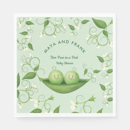 Two Peas in a Pod Baby Shower    Napkins