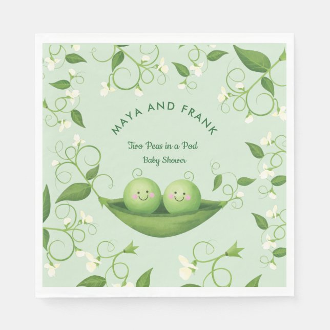 Two Peas in a Pod Baby Shower    Napkins (Front)