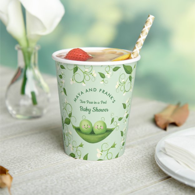 Two Peas in a Pod Baby Shower    Paper Cups