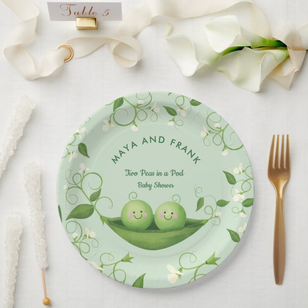 Two Peas in a Pod Baby Shower   Paper Plates