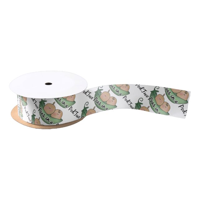 Two peas in a pod baby shower ribbon (Spool)