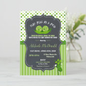 Two Peas in a Pod Baby Shower Twins Gender Neutral Invitation (Standing Front)