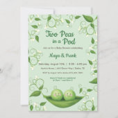 Two Peas in a Pod Baby Shower Twins Invitation (Front)