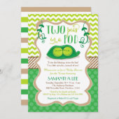 Two Peas in a Pod Baby Shower, Twins Invitation (Front/Back)