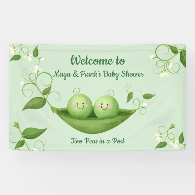 Two Peas in a Pod Baby Shower Welcome Banner