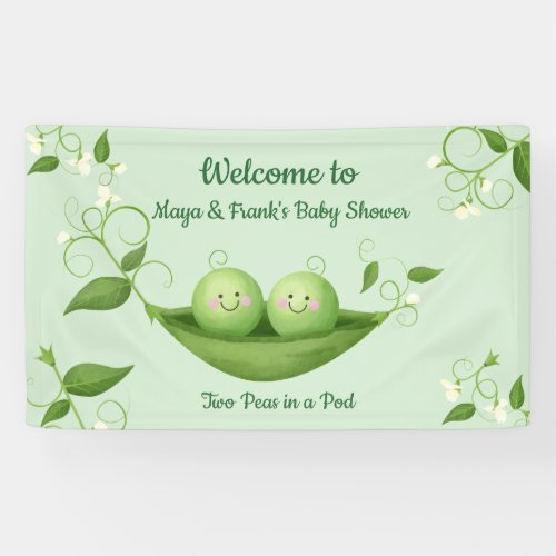 Two Peas in a Pod Baby Shower Welcome Banner