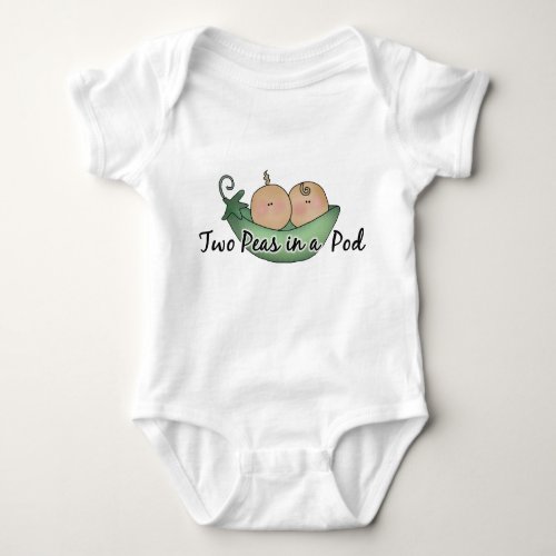 Two peas in a pod baby twins bodysuit