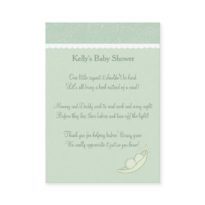 Two Peas In A Pod Book Request Enclosure Card