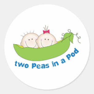 Two Peas In A Pod Classic Round Sticker