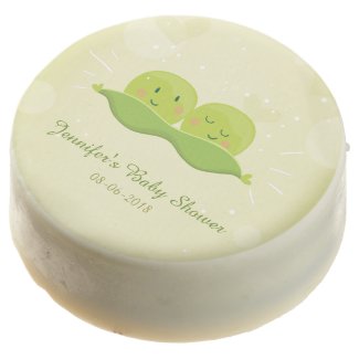 Two peas in a pod cookies Twin baby shower neutral