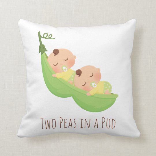 Two Peas In A Pod Cute Baby Nursery Throw Pillow Zazzle