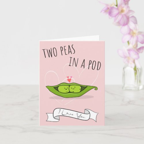 Two Peas In A Pod Cute Food Pun Card