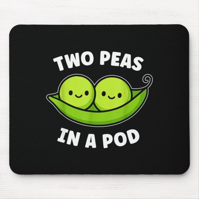 Two Peas In A Pod Cute Kawaii Funny  Mouse Pad (Front)