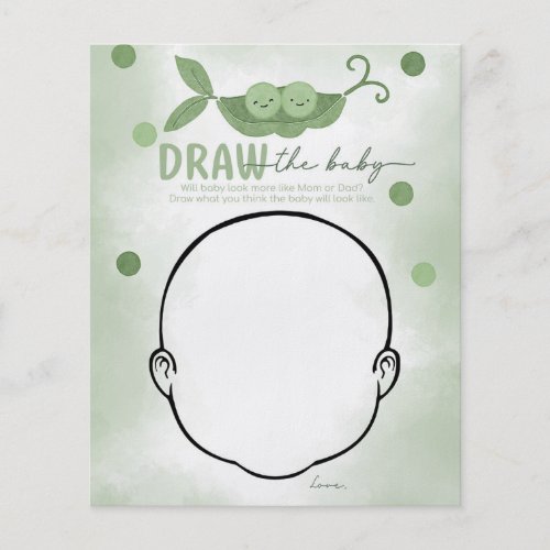 Two Peas In a Pod Draw the Baby Shower Game Flyer