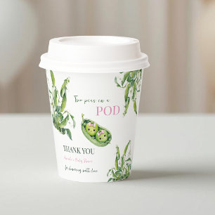 Two Peas in A Pod Girl Pink Twins Baby Shower Paper Cups
