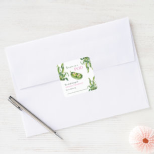 Two Peas in A Pod Girl Twins Baby Shower Bookplate