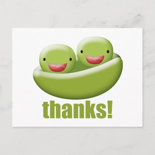 Two Peas In A Pod Give Thanks Postcard