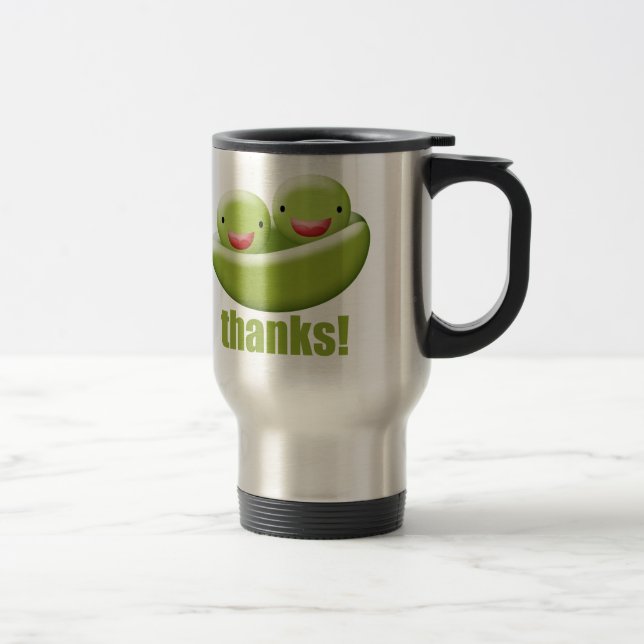 Two Peas In A Pod Give Thanks Travel Mug (Right)