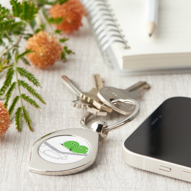 Two Peas In A Pod Keychain (Side)