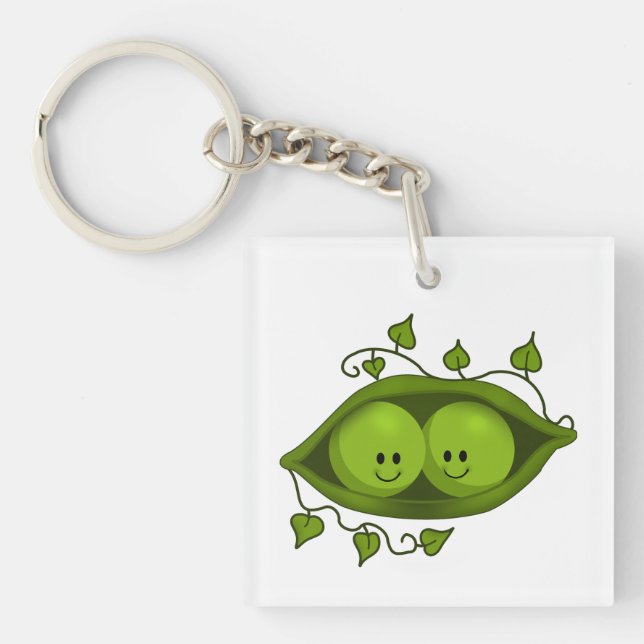 Two Peas In A Pod Keychain (Front)