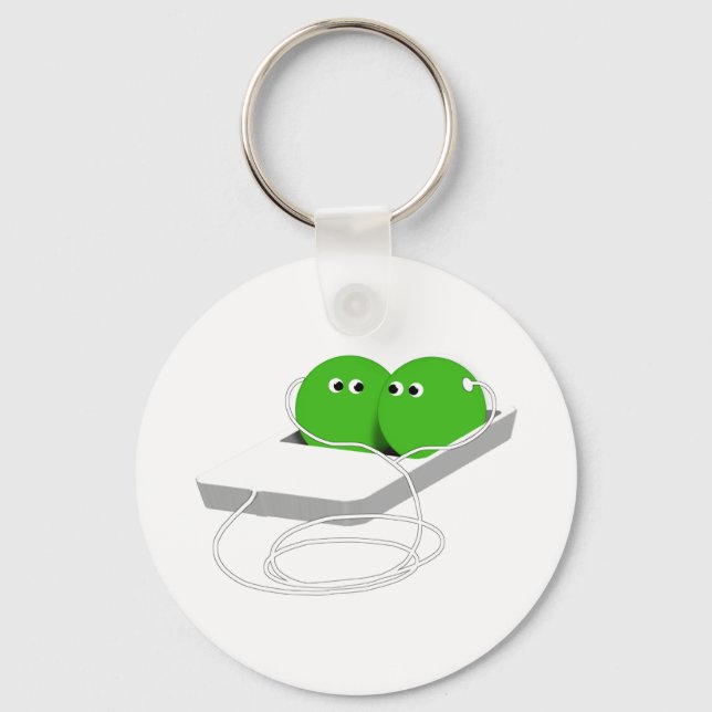 Two Peas In A Pod Keychain (Front)
