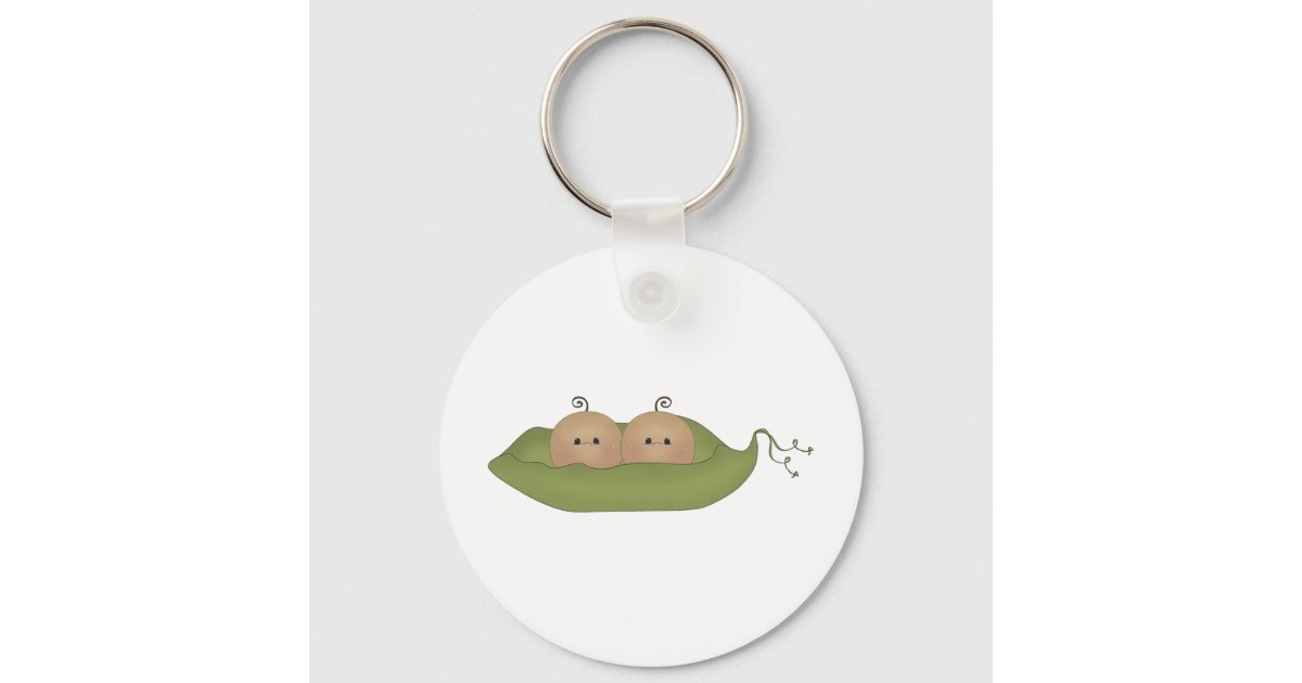 Two Peas In A Pod Keychain Zazzle