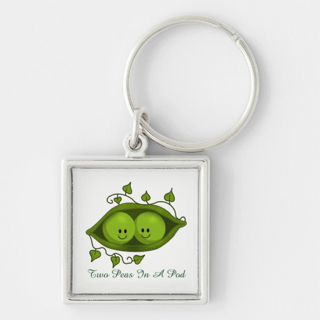 Two Peas In A Pod Keychain (Front)