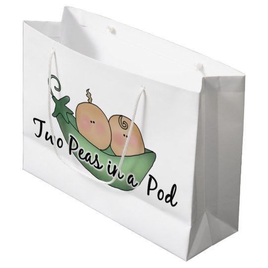 Two Peas In A Pod Large Gift Bag Twins