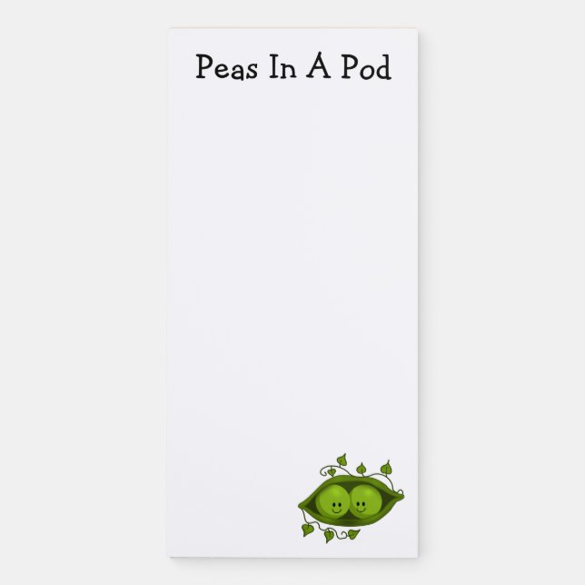 Two Peas In A Pod Magnetic Notepad (Front)