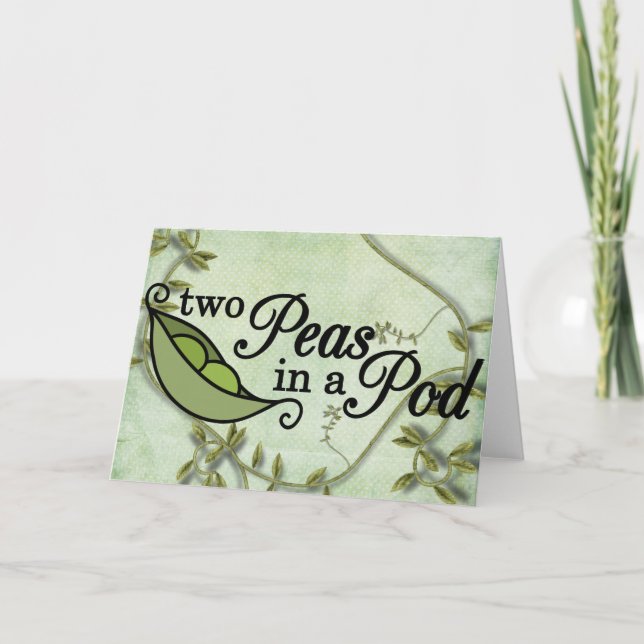 Two Peas In A Pod Note Card (Front)