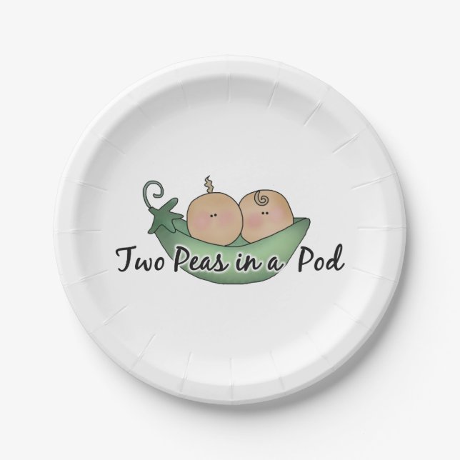 Two peas in a pod party paper plate (Front)