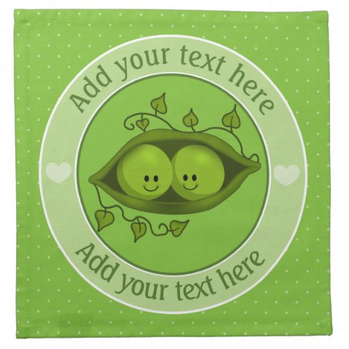 Two Peas In A Pod Personalized Cloth Napkin