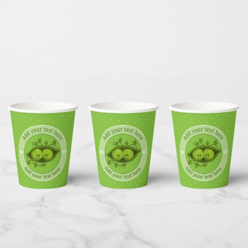 Two Peas In A Pod Personalized Paper Cups