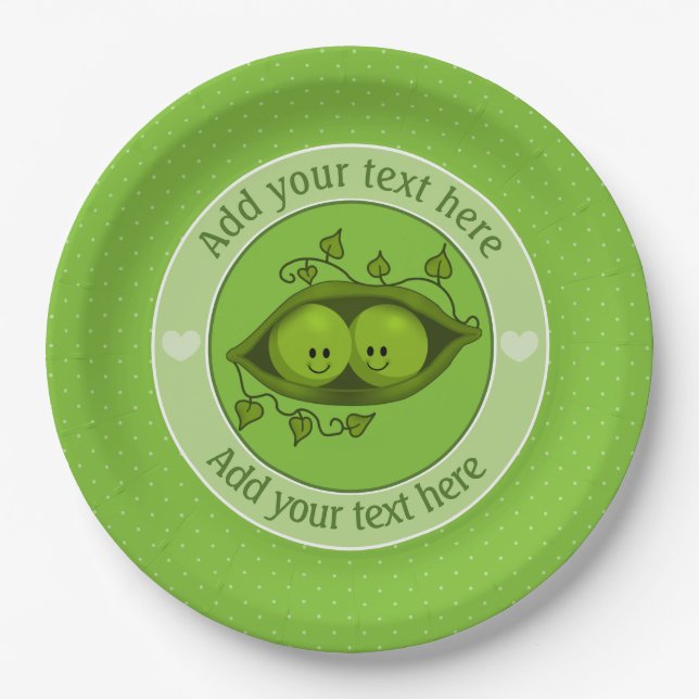 Two Peas In A Pod Personalized Paper Plates (Front)