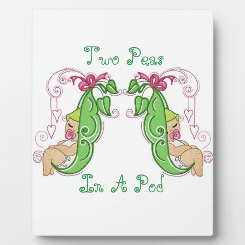 Two Peas In A Pod Poster with easel Plaque