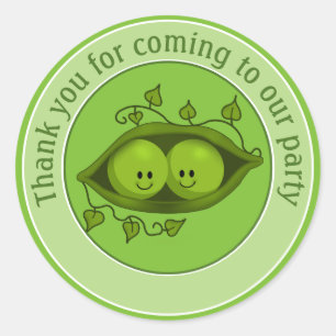 Two Peas In A Pod, Thank You Classic Round Sticker