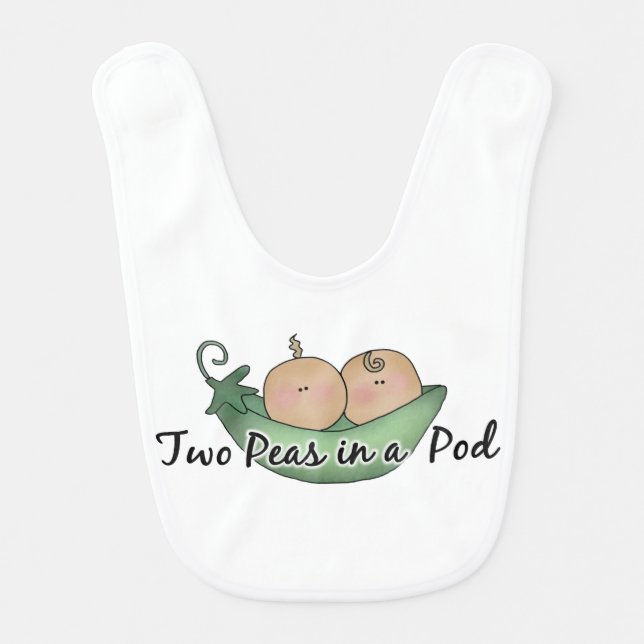 Two Peas in a pod twin babies bibs (Front)