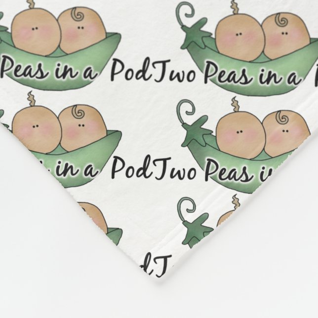 Two peas in a pod twin baby blanket (Corner)