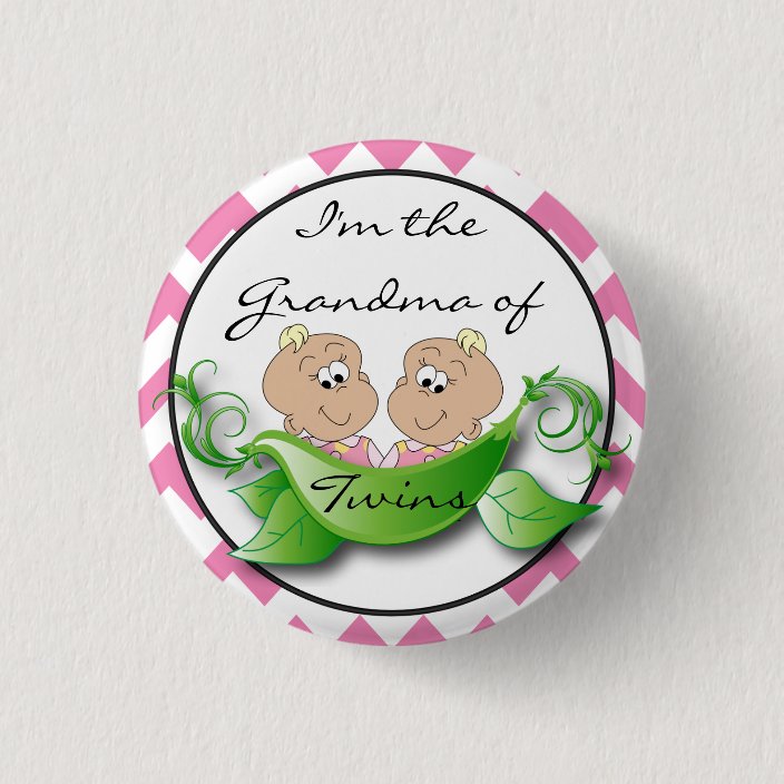 Two Peas In A Pod Twin Baby Girl Shower Theme Pinback Button