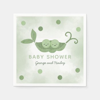 Two Peas In A Pod Twin Baby Shower Napkins by PerfectPrintableCo at Zazzle