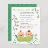 Two Peas in a Pod Twin Baby Shower with Names Invitation (Front/Back)
