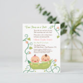 Two Peas in a Pod Twin Baby Shower with Names Invitation (Standing Front)