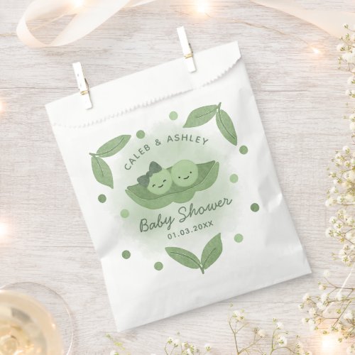 Two Peas In a Pod Twin Boy Girl Baby Shower Favor Bag