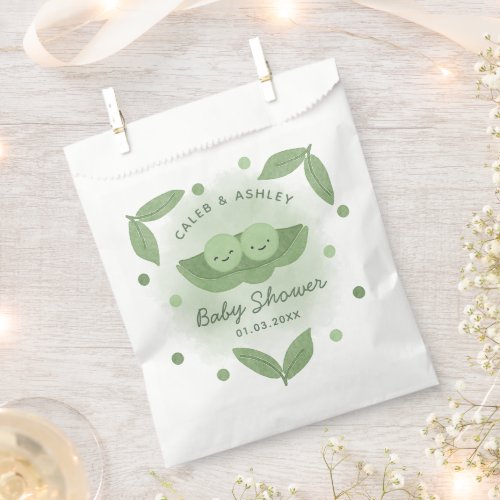 Two Peas In a Pod Twin Boys Baby Shower Favor Bag