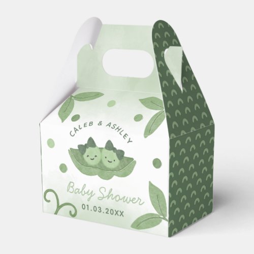 Two Peas In a Pod Twin Girls Baby Shower Favor Boxes
