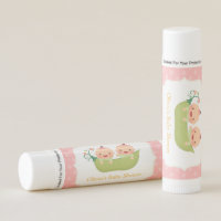 Two Peas in a Pod Twin Girls Baby Shower Favors Lip Balm