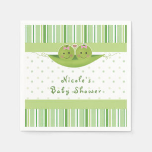 Two Peas in a Pod Twin Girls Baby Shower Napkins
