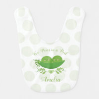 Two Peas in a Pod Twins Baby Bib